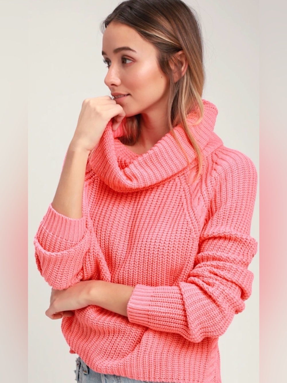 Old Navy Chunky Knit Bubblegum Pink Sweater